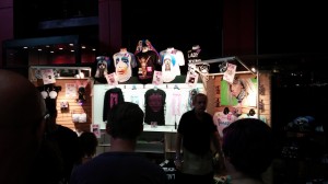 The merchandise table not only had tour T-Shirts, but a variety of light up goodies including Aphrodite seashells, pacifiers, and angel wing bunny ears.