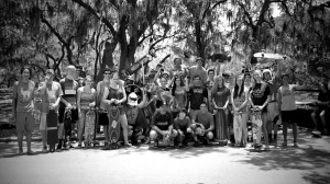 Steinbrenner's longboarding club poses for a group shot at Glen Oaks Park in Clearwater. The club goes by the name "Longing For Hope".